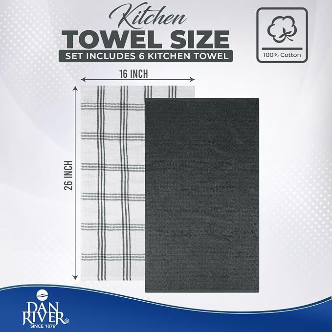 DAN RIVER Premium Grey Kitchen Towels - Image 2