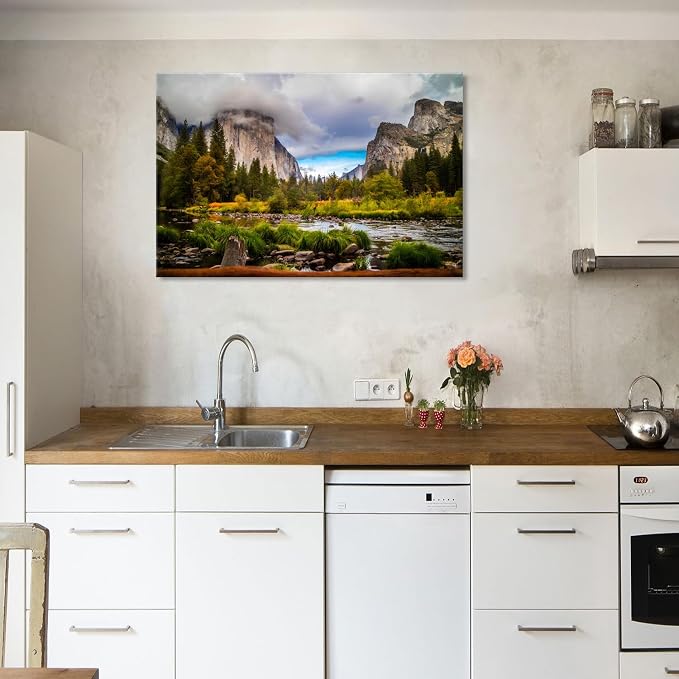 California Yosemite Wall Art Living Room Home Decoration, Panorama of National - Image 2