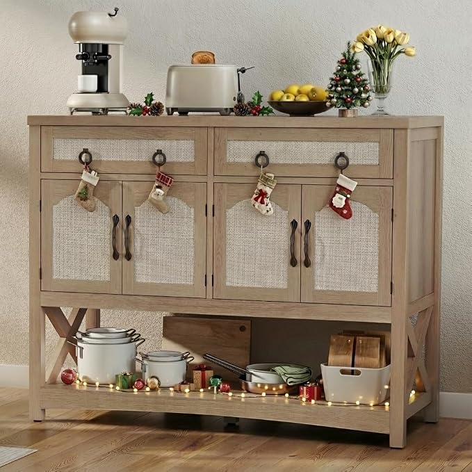 DWVO 47.2" Rattan Buffet Sideboard Cabinet - Image 9
