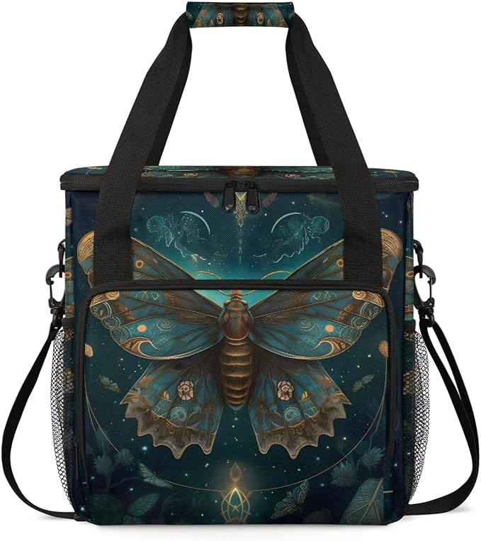 Butterfly Retro Vintage Coffee Maker Carring Bag, Large Insulated Storage by Home