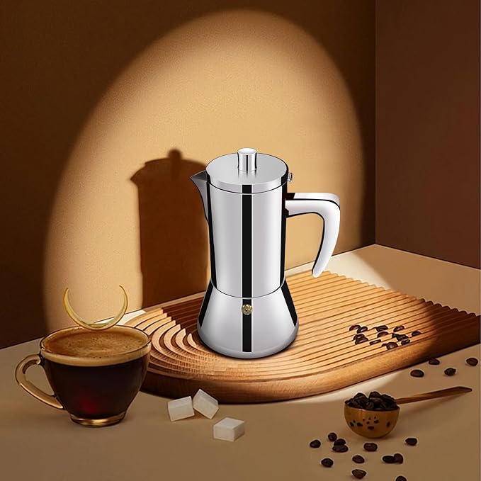 6 Cup Thickened 304 Stainless Steel Moka Pot Stovetop Espresso Maker Cafeteras - Image 8