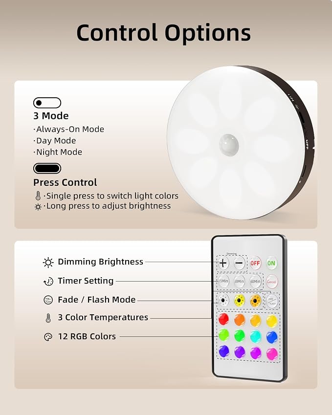 EZVALO Under Cabinet Lighting, 1000mAh Rechargeable Puck Lights - Image 8