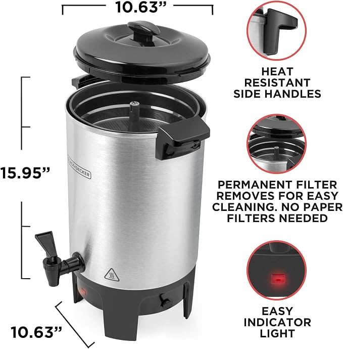 BLACK+DECKER 40 Cup Coffee Urn, Fast Brewing, Keep Warm Function, Heat - Image 6