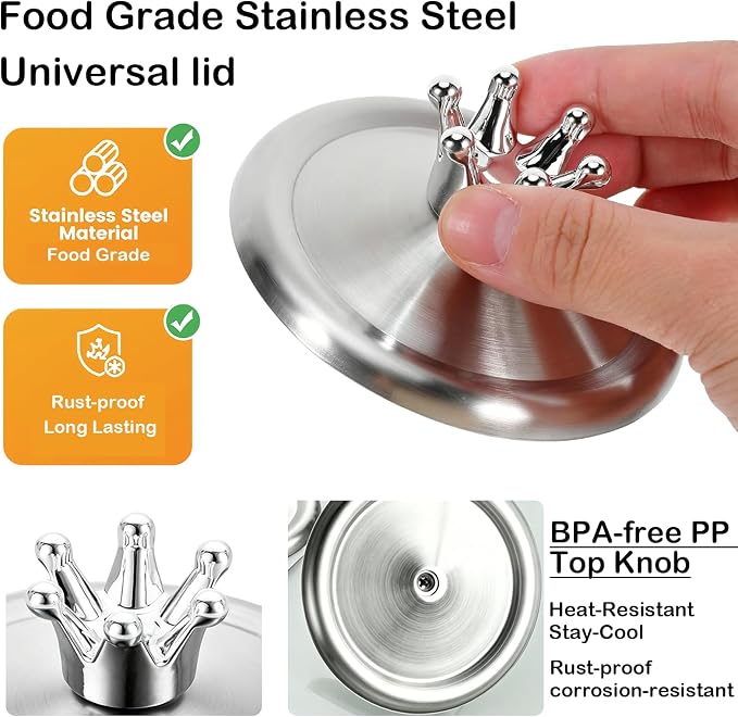 3.3 Inch Stainless Steel Wine Glass Covers to Keep Bugs Out, Universal Lid - Image 3