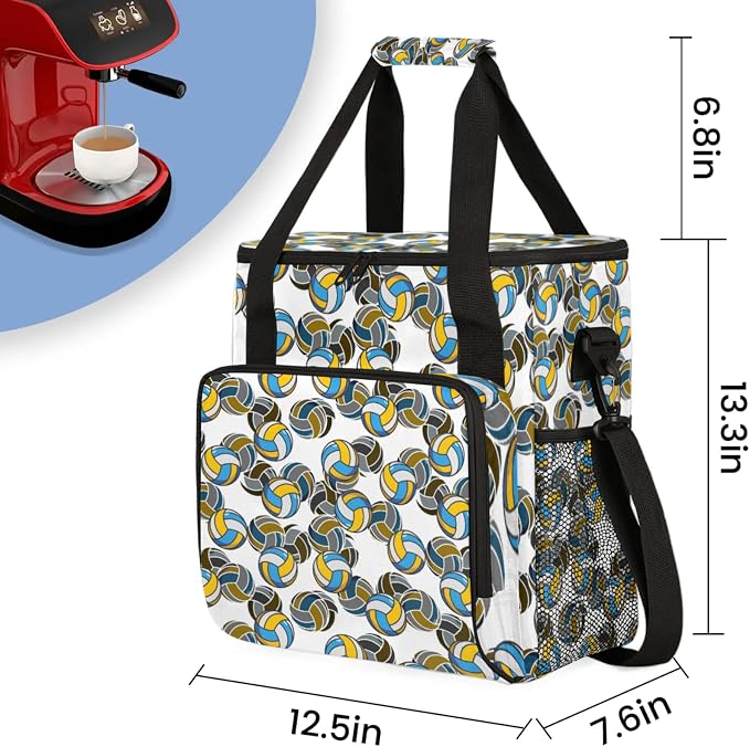 Volleyball Coffee Maker Travel Bag, Volleyball Large Carrying Storage Case - Image 2