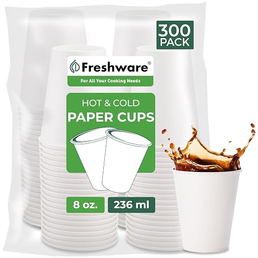 Freshware Coffee Cups 8 oz Disposable Paper Cups by Unknown