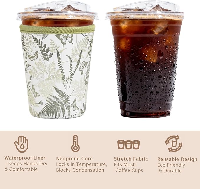 Reusable Insulated Sleeve for Iced Coffee Cup, Beverage Holder for Iced Coffee - Image 6
