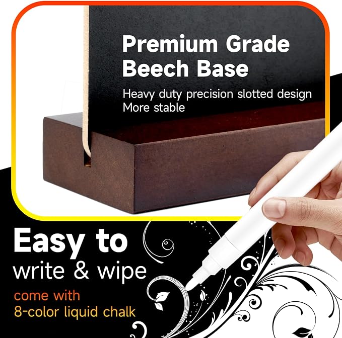 Small Chalkboard Sign with Stand, 8 x 12 Inch Double-Sided Table Blackboard - Image 2