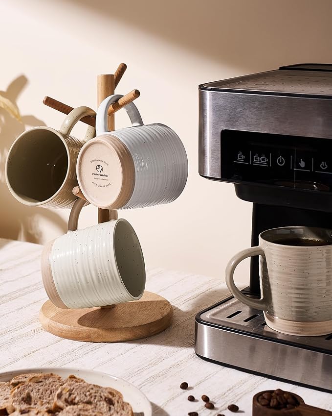 famiware Coffee Mugs Set of 4, 13 oz Mug Set, Ceramic Cup Set - Image 4