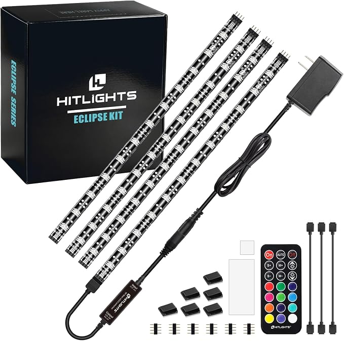 HitLights LED Strip Lights, 4 Pre-Cut Waterproof RGB Small LED Light Strip Kit by HitLights