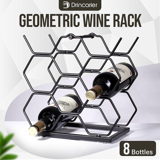 Small Wine Racks Countertop, Metal Wine Bottle Holder Modern Black - Image 8
