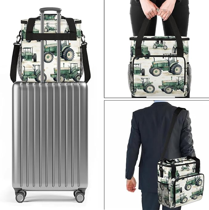 Green Construction Truck Excavator Coffee Maker Carring Bag, Large Insulated - Image 7