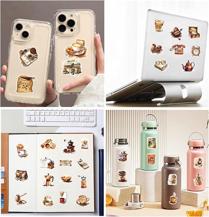 50PCS Coffee Stickers Funny Coffees Shop Stickers - Image 6