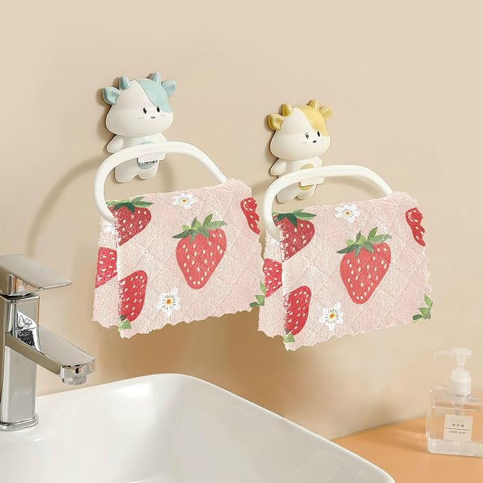 ALAZA Dish Towels Kitchen Cleaning Cloths Strawberry Pattern Small Scale Dish - Image 5