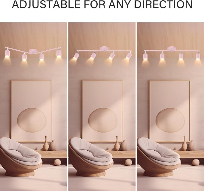 BoostArea LED 4 Light Track Lighting Kit, Flexibly Rotatable Light Head - Image 6