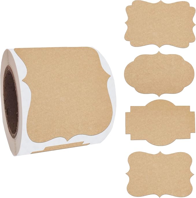 2" x 3" Kraft Label Stickers Writable Gift Labels, Food Storage or Gift by SALEMAR
