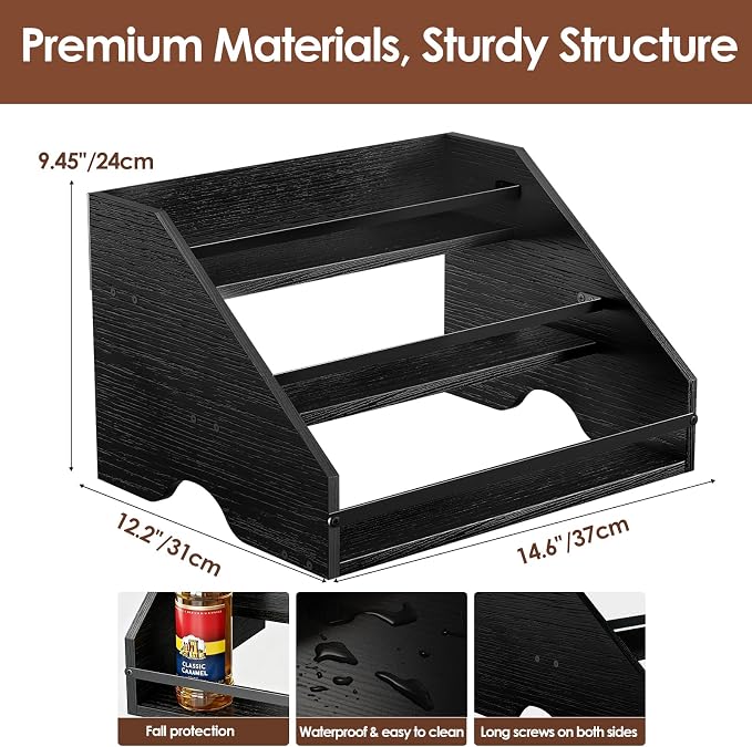 Nuovoware Coffee Syrup Rack, 3-Tier Syrup Bottle Organizer - Image 3