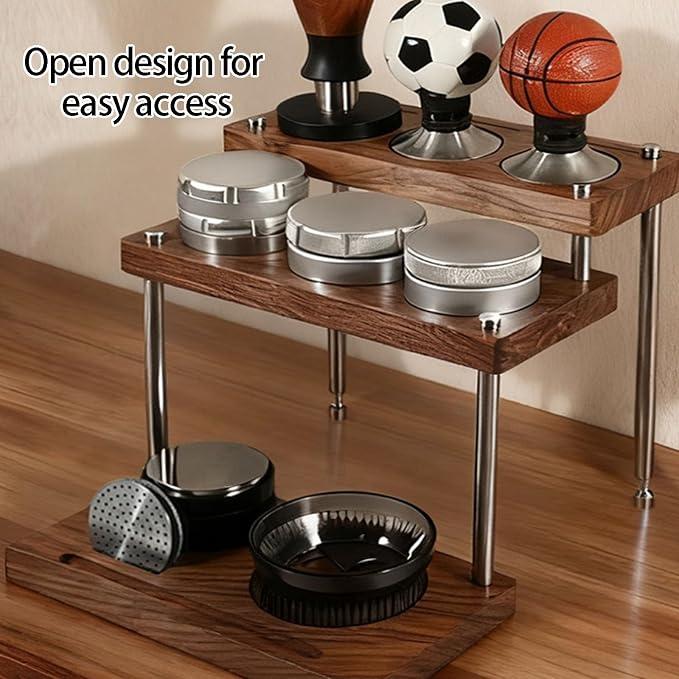 Wooden Espresso Tamper Holder Handmade Storage Rack Wood Storage Unit - Image 5