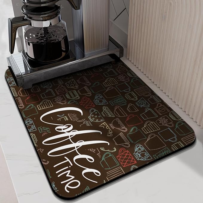 Coffee Mat - Absorbent Coffee Bar Drying Mat - Waterproof Protects Kitchen - - Image 2