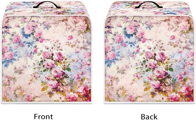 Rose Coffee Maker Cover Dust Proof Appliance Cover Machine Washable Stand Cover - Image 2