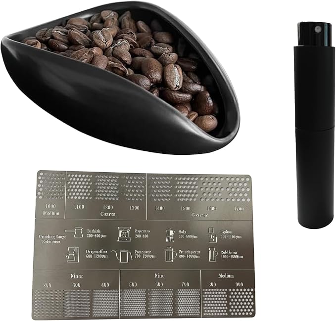 Ceramic Coffee Bean Dosing Cup and Spray Bottle Set - 10ml Static Reduction by NONGKANG