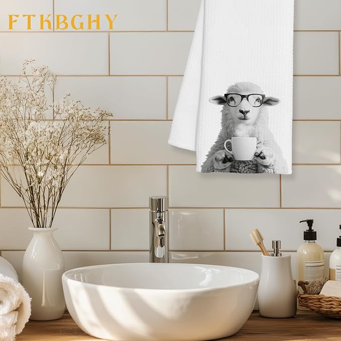 Funny Sheep Decor Coffee Kitchen Towels Gift, Sheep Gifts - Image 2