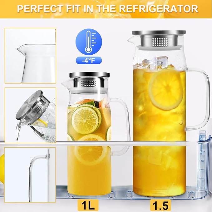 Glass Pitcher, 1.5liter Glass Pitcher - Image 3