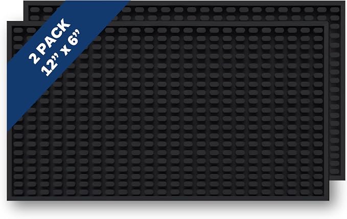 Oblong Black Bar Mats 12x6 – Non-Slip Rubber Bar Service & Glass Drying Mats by Unknown