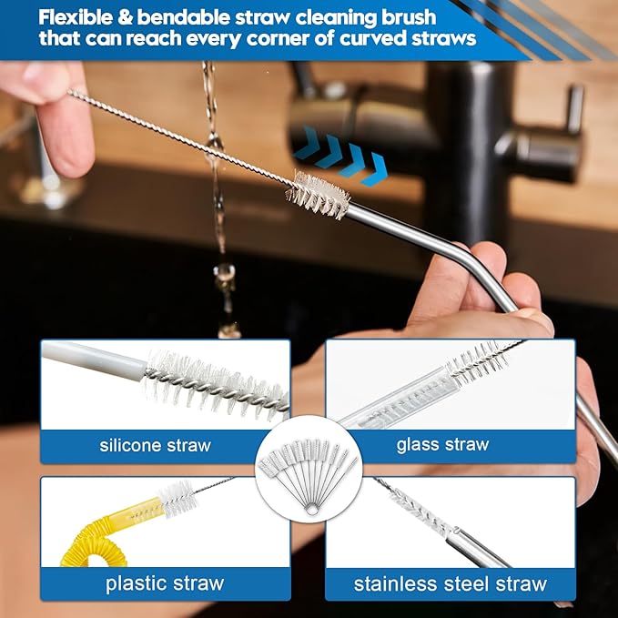 14Pcs Bottle Brush Cleaner Set, Long Handle Bottle Brushes, Sponge Brushes - Image 7