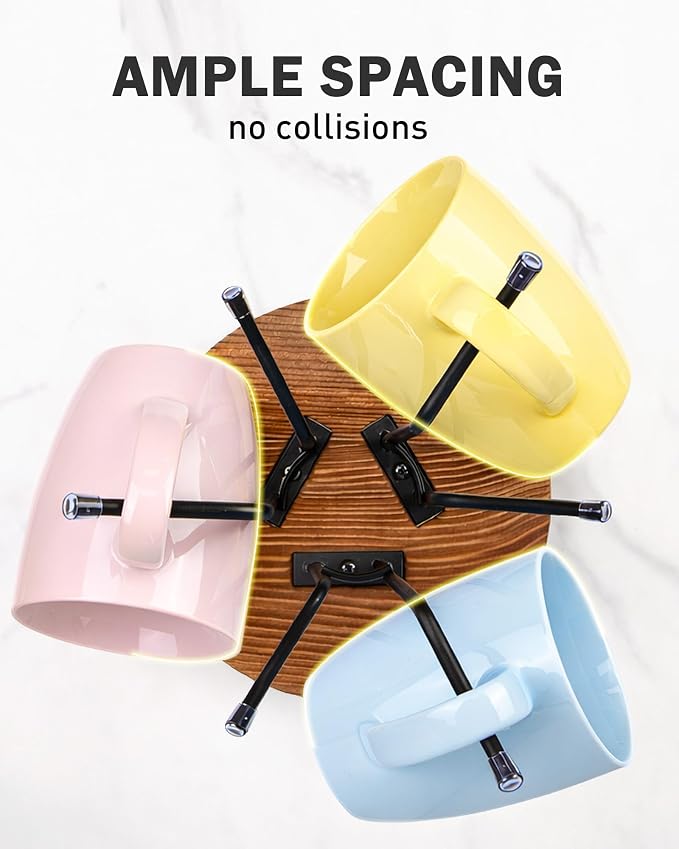 360° Rotating Large Mug Tree for Counter, Coffee Mug Holder - Image 5
