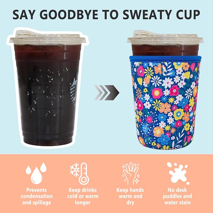 3 Pack Reusable Iced Coffee Sleeves - Image 4