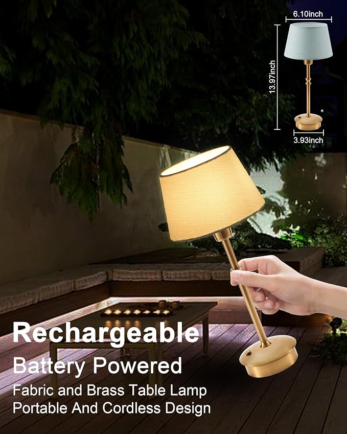 UMEXUS Cordless Lamp Rechargeable Table Lamps, 5000mAh Battery Operated Lights - Image 4