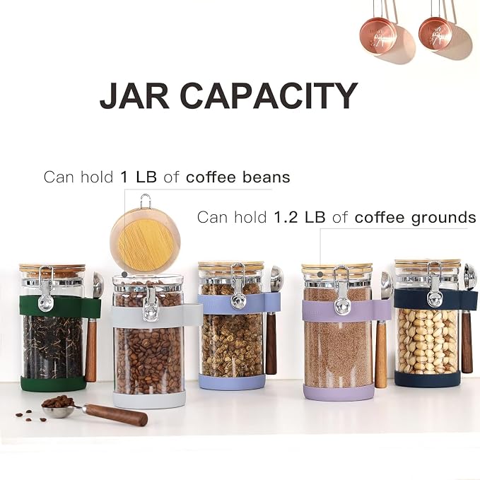 Airtight Clear Glass Coffee Bean Storage Container - Image 6