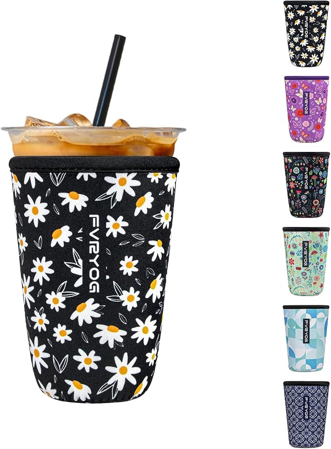 Reusable Insulated Neoprene Iced Coffee Sleeves by Fvryog
