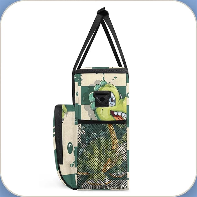 Cartoon Dinosaur Coffee Maker Carring Bag, Large Insulated Storage Organizer - Image 4