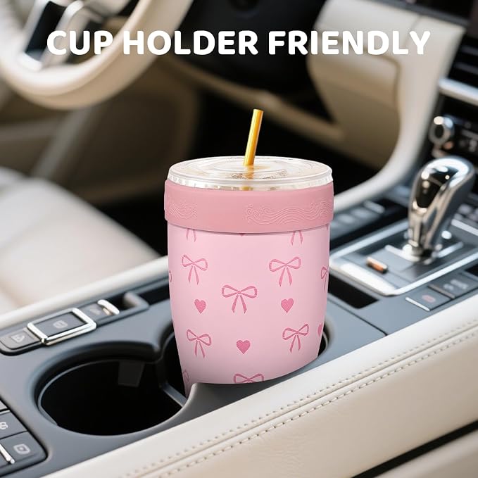 Universal Iced Coffee Sleeve, Double Wall Stainless Steel Insulator Fits - Image 6