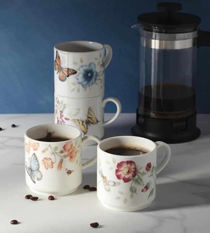 Lenox 890451 Butterfly Meadow 4-Piece Stacking Mug Set - Image 7
