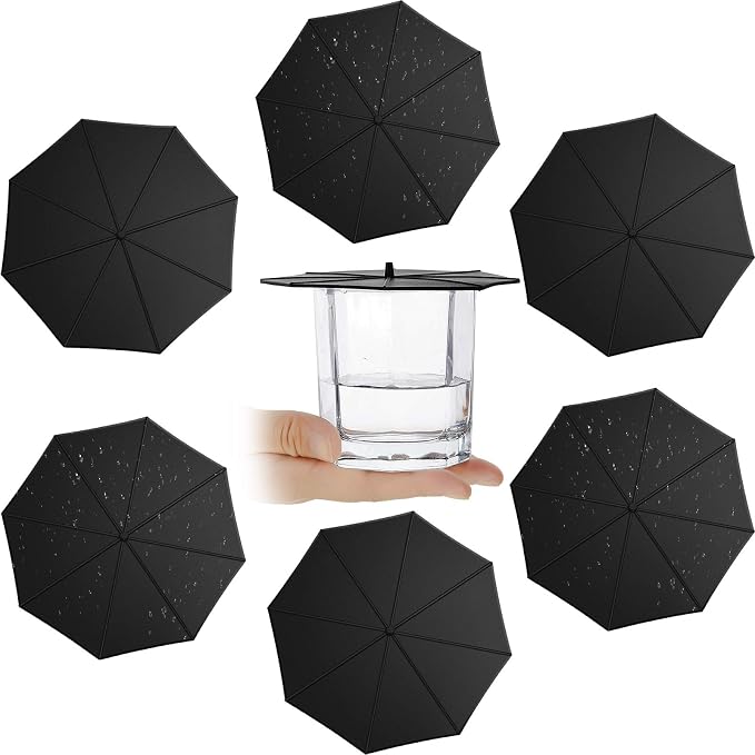 Patelai 6 Pcs Silicone Cup Covers 4.13 Inch Umbrella Coffee Cup Lid Reusable by Patelai