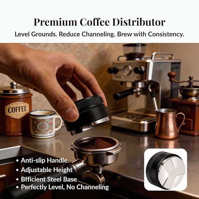8 PCS Espresso Accessories Kit, 53.3mm Espresso Tamper 54mm Portafilter - Image 5