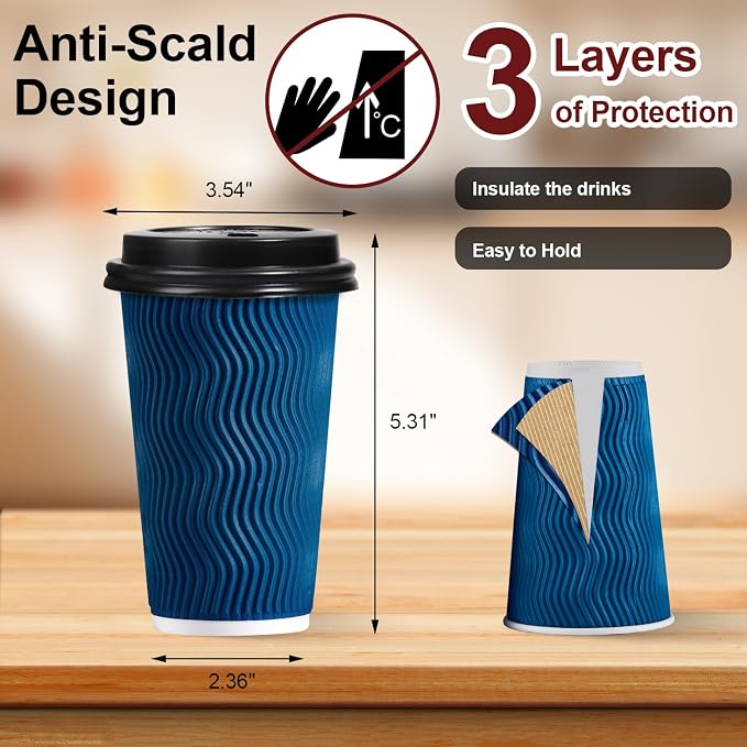 Lamosi 16 OZ Disposable Coffee Cups - Image 2