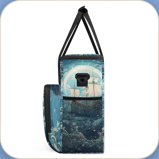Nautical Old Ship On The Ocean Coffee Maker Carring Bag, Large Insulated - Image 4