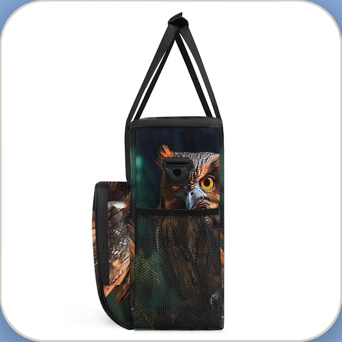 Owl Coffee Maker Carring Bag, Large Insulated Storage Organizer Case Tote Bags - Image 4