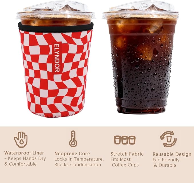 Reusable Insulated Sleeve for Iced Coffee Cup, Coffee Neoprene Sleeve for Cold - Image 6