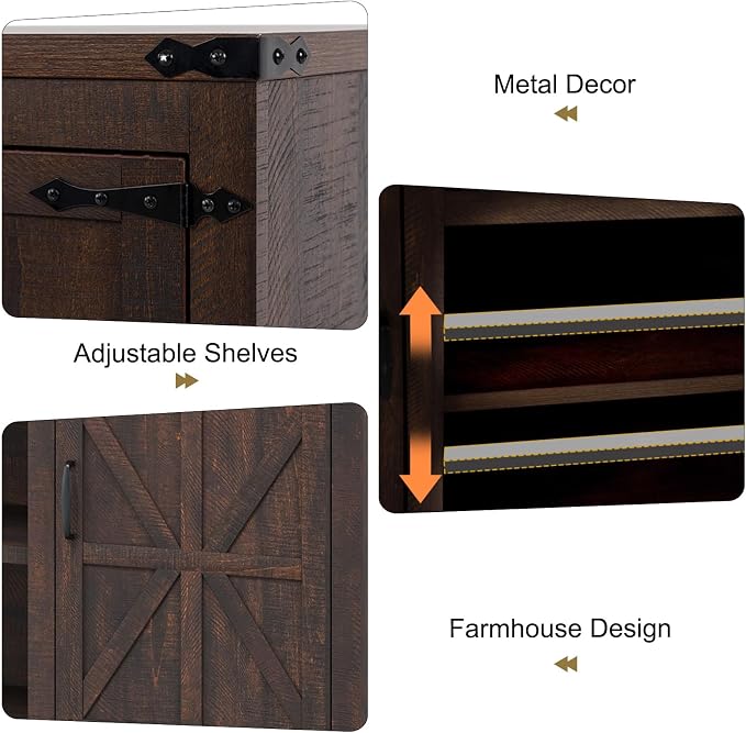 XVD 66" Farmhouse Coffee Bar Cabinet - Image 6