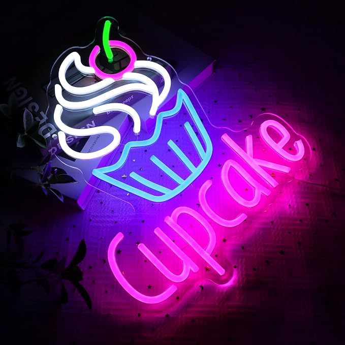 Cupcake Neon Sign for Wall Decor, 14.96''x 12.6'' Led Sign for Business - Image 4