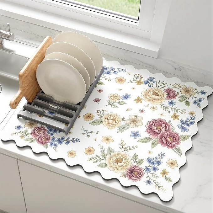 Dish Drying Mat for Kitchen Counter, Coffee Mat for Coffee Bar, Heat Resistant by Unknown