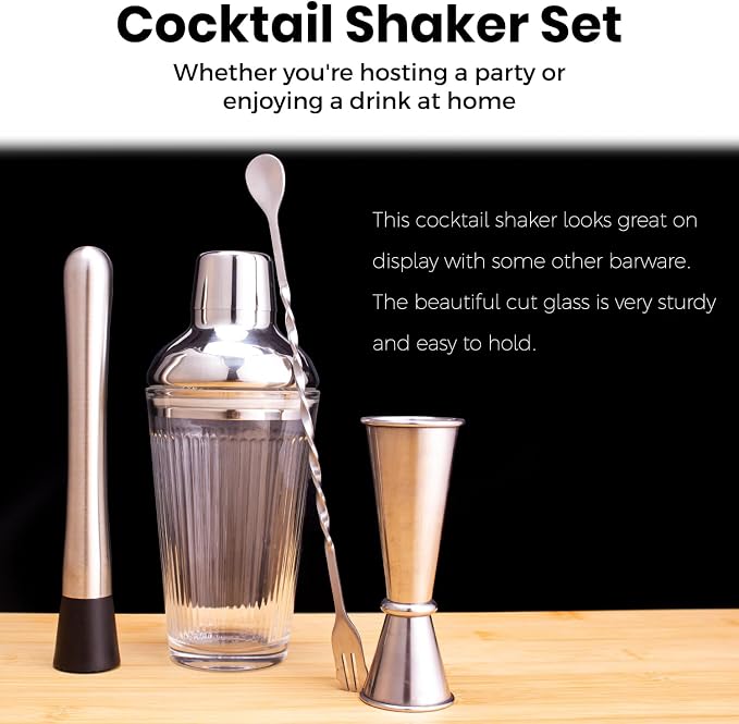 Silver Cocktail Shaker Set - Image 8
