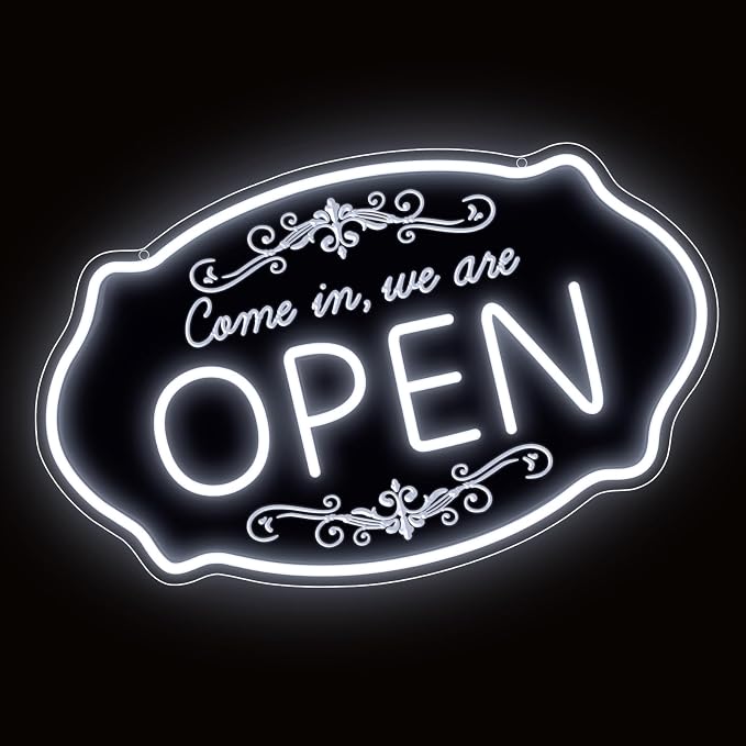 LED Neon Open Sign for Business, 16.5x10'' Come in We’re Open Sign, Daylight - Image 6