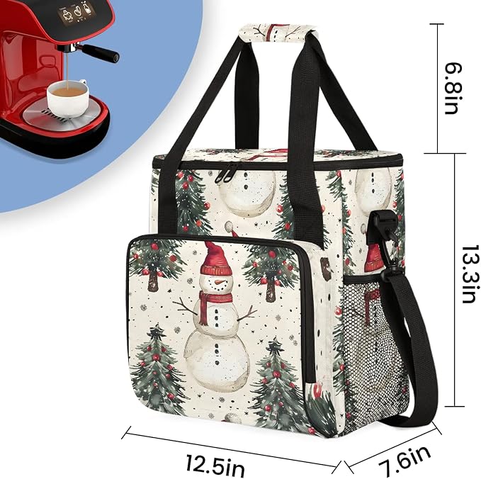 Christmas Snowman Tree Coffee Maker Carring Bag, Large Insulated Storage - Image 2