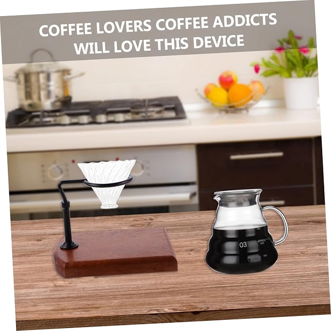 LIFKOME 1pc Hand Coffee Filter Dripper Wood Base Coffee Filter Rack - Image 9